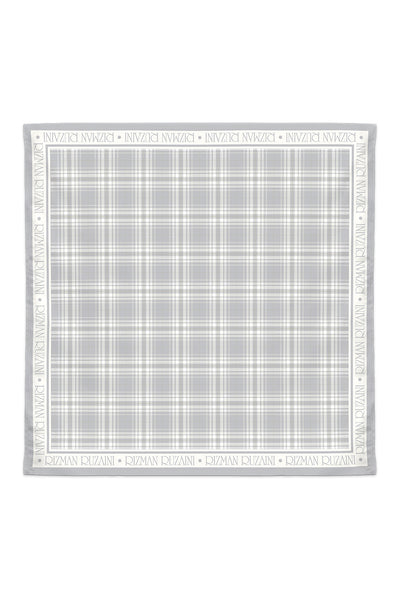 RR Checked Cotton Scarf in Grey